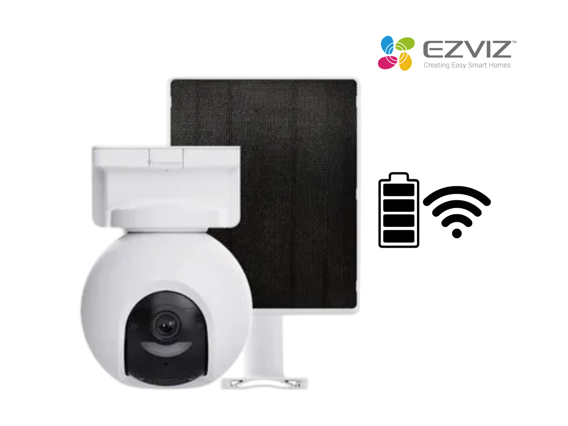 KIT CAMARA EZVIZ EXT CB8 PRO 8MP 4K, AUDIO 2 VIAS , WIFI 2.4GHZ, 360° A COLOR, CON SIRENA INTEGRADA,IP67 CON PANEL SOLAR