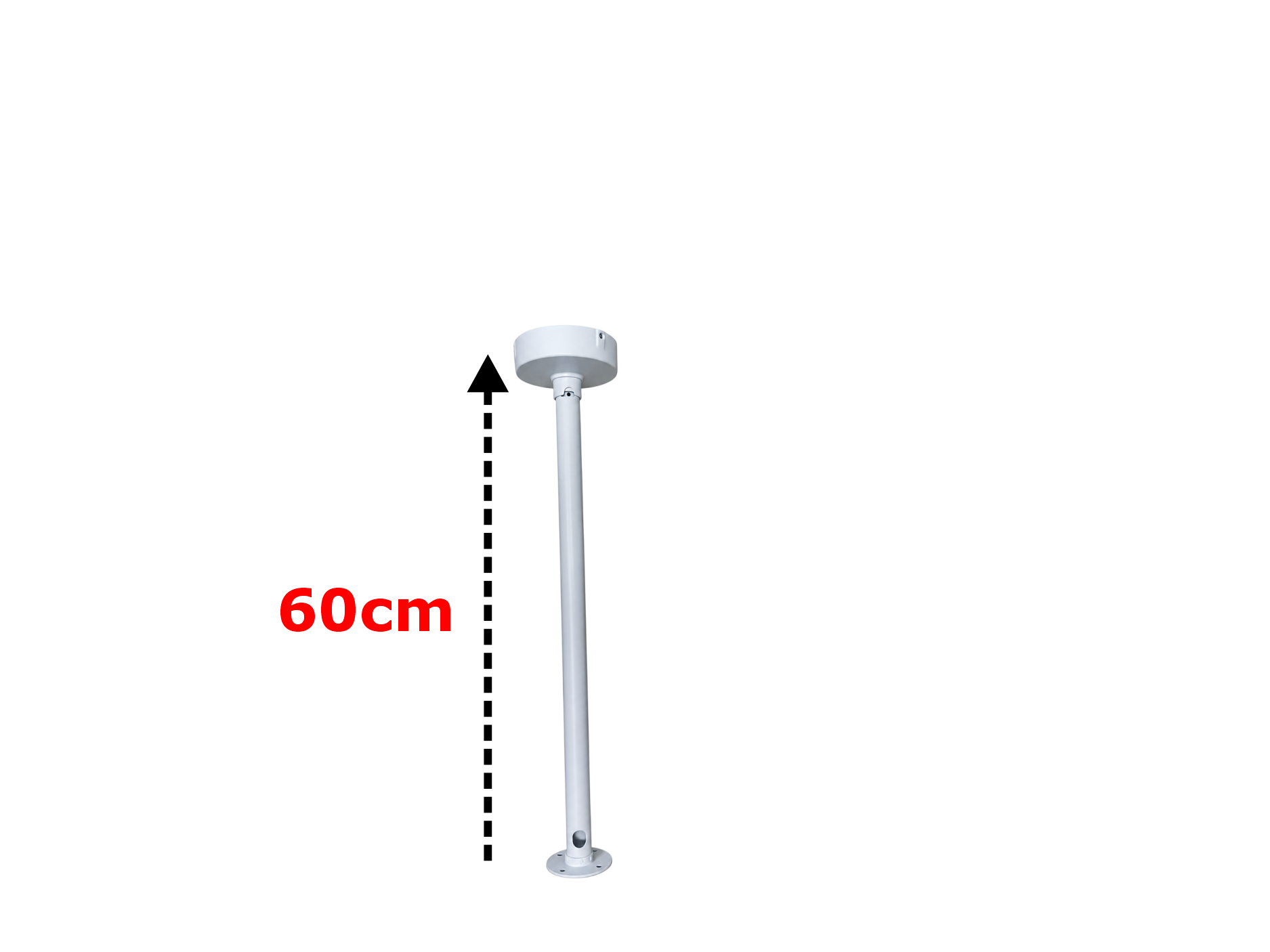 SOPORTE DE BRAZO DELGADO RECTO 60CM ,METALICO
