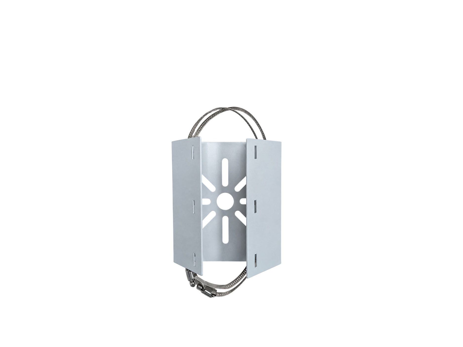 SOPORTE PARA POSTE CON 2 ABRAZADERAS ,METALICO