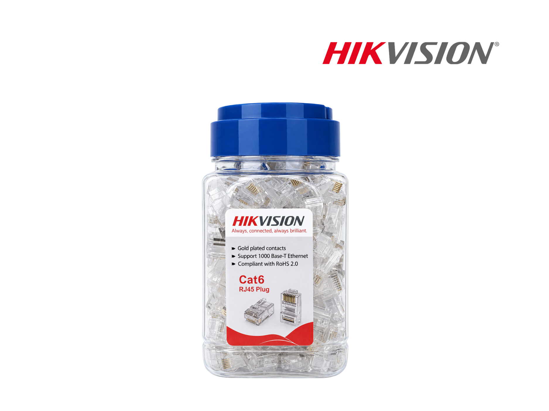 FRASCO HIKVISION CONECTOR RJ45 CAT 6 ,100 UNIDADES