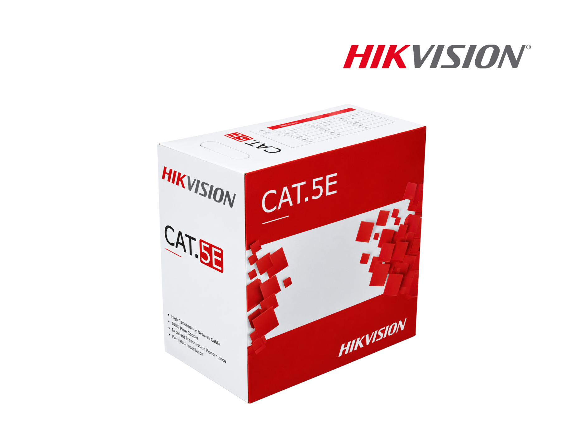 CAJA DE CABLE UTP HIKVISION CAT 5E EXT COBRE PURO 305MTS,NEGRO
