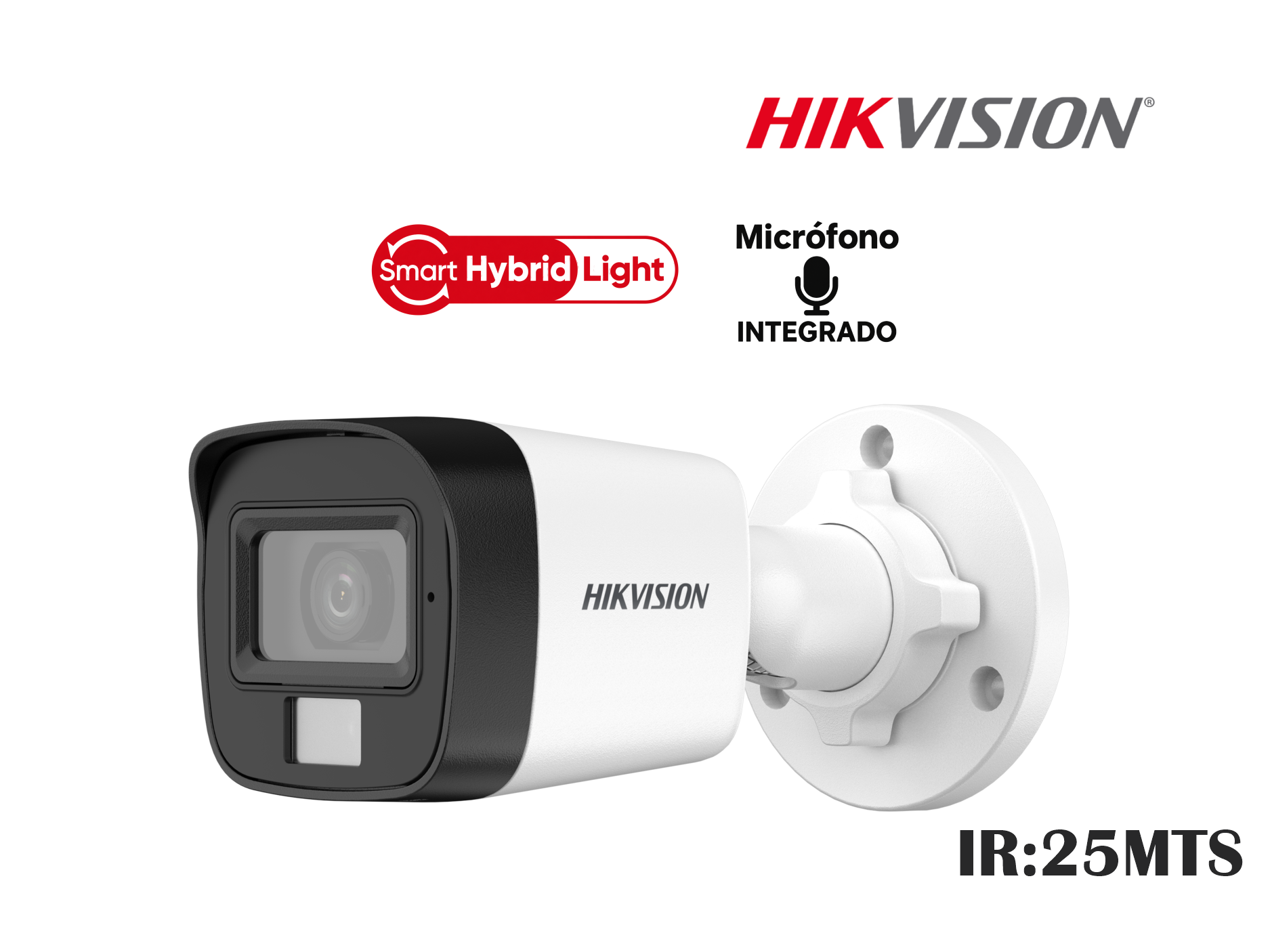 CAMARA HIKVSION ANALOGA TUBO FIJA 5MP 3K,SMART HYBRID LIGHT,C/AUDIO,2.8MM,HASTA 25MTS