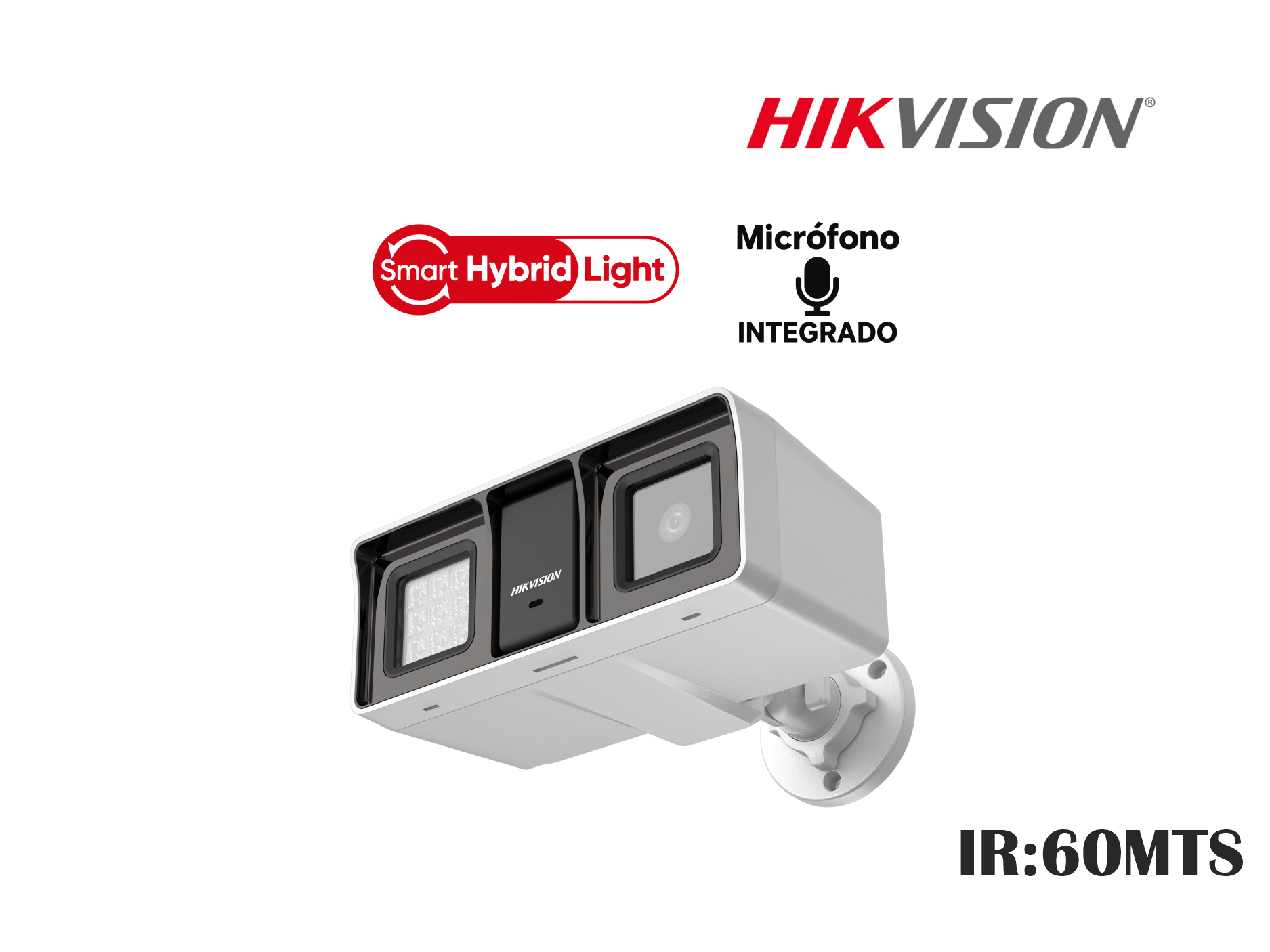 CAMARA HIKVSION ANALOGA TUBO 2MP FIJA,SMART HYBRID LIGHT,C/AUDIO,2.8MM,HASTA 60MTS