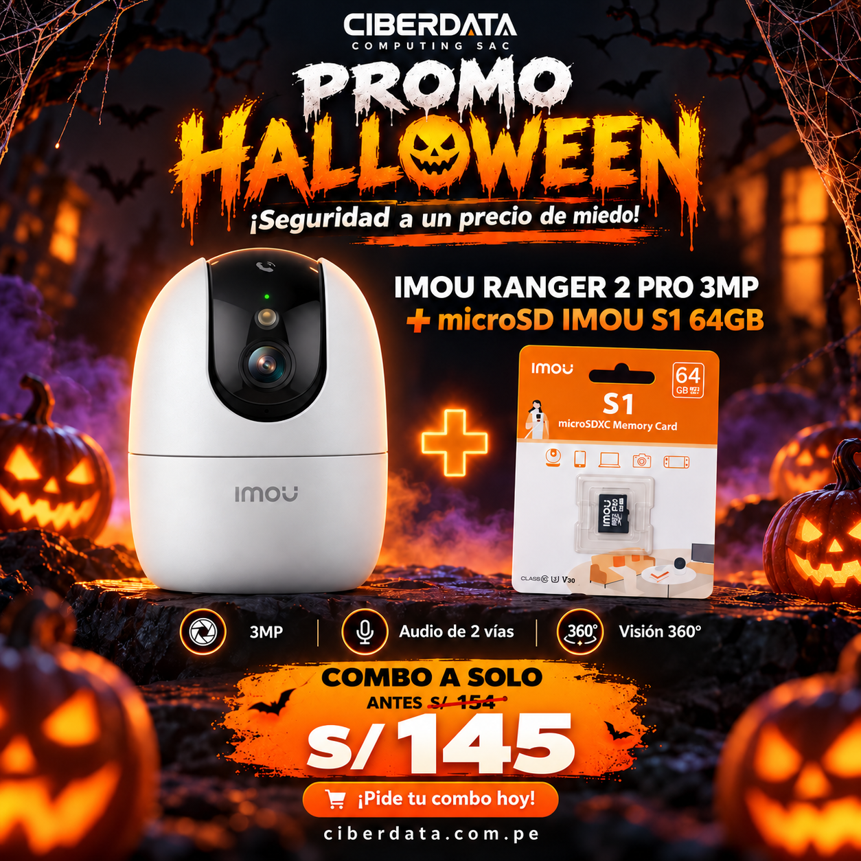 PROMO HALLOWEEN KIT IMOU RANGER 2 PRO 2K , + MEM 64GB