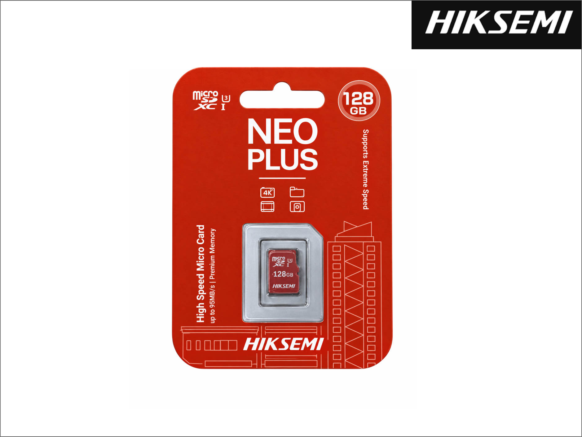 MEMORIA MICRO SD 128GB HIKSEMI NEO PLUS 4K 24/7