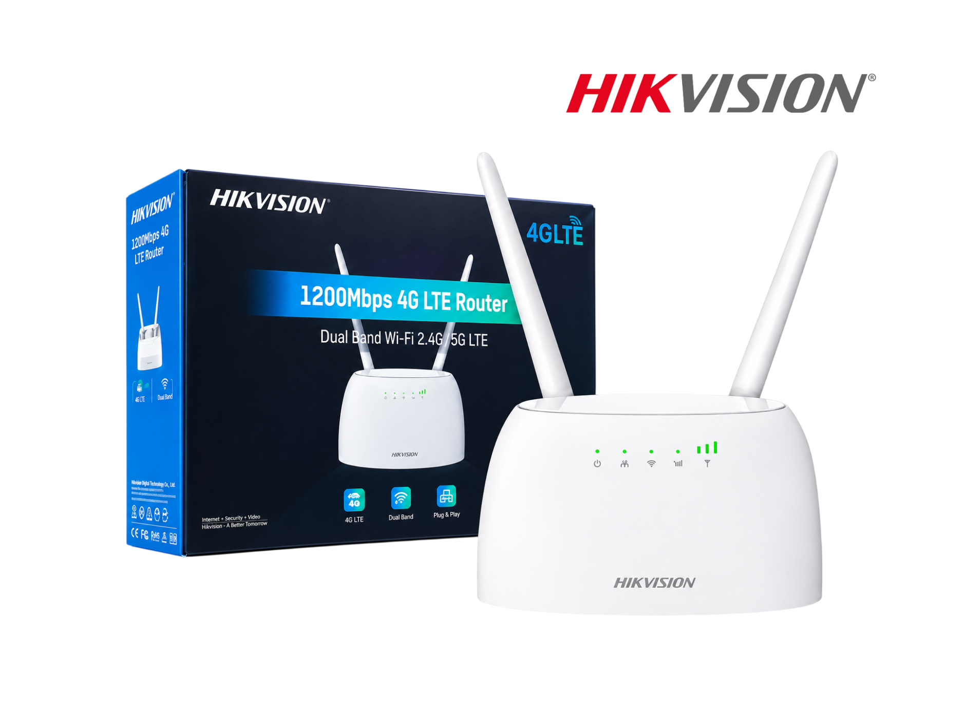 ROUTER HIKVISION 4G12C WI-FI  4G LTE DE 1200 MBPS DOBLE BANDA 2.4GHZ Y 5 GHZ